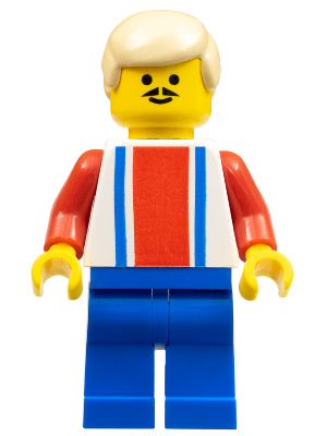 Soccer Player - Red, White, and Blue Team with Number 9 on Back, Tan Hair (soc029)