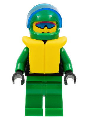 Extreme Team - Green, Green Legs, Green Helmet, Life Jacket, Trans-Dark Blue Visor (ext019)