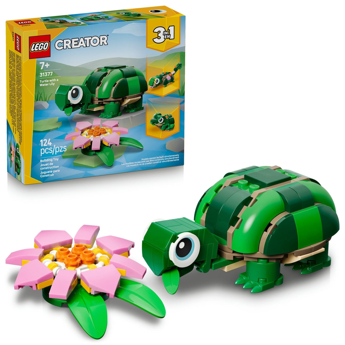 31377 Turtle with a Water Lily Flower