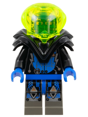 Insectoids Zotaxian Alien - Male, Black and Blue with Silver Circuits, with Armor (Captain Wizer / Captain Zec) (sp029)