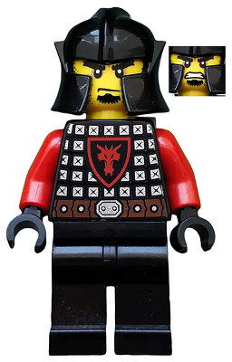 Castle - Dragon Knight Scale Mail with Dragon Shield, Cheek Protection Helmet, Bushy Eyebrows (cas537)