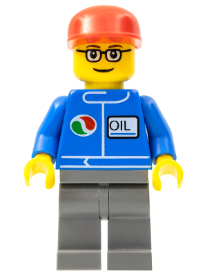 Octan - Blue Oil, Dark Bluish Gray Legs, Red Cap, Glasses (oct053)