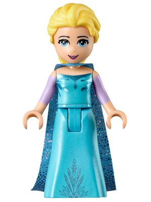 Elsa - Medium Blue Long Narrow Cape, Lavender Sleeves (dp034)