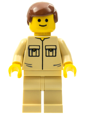 Shirt with 2 Pockets No Collar, Tan Legs, Reddish Brown Male Hair (twn030)