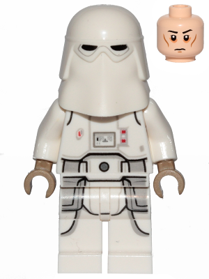 Snowtrooper, Printed Legs, Dark Tan Hands, Cheek Lines, Frown (sw1103)
