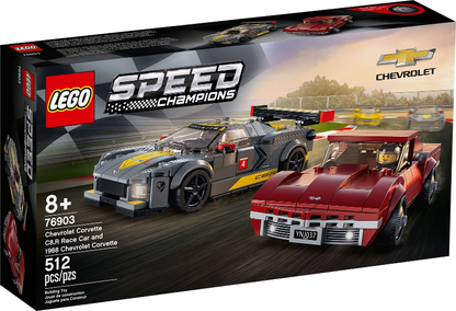 76903 Chevrolet Corvette C8.R Race Car and 1968 Chevrolet Corvette (Retired) LEGO Speed Champions