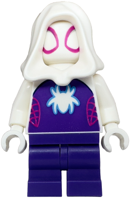 Ghost-Spider (Gwen Stacy) - Dark Purple Medium Legs, White Hood, White Spider Logo (sh0868)