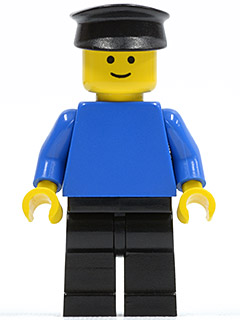 Plain Blue Torso with Blue Arms, Black Legs, Black Hat (pln015)