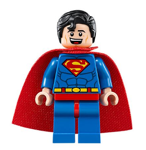 Superman - Blue Suit, Spongy Cape, Hair with Front Curl, Open Mouth Smile / Sheepish Grin (sh0463)