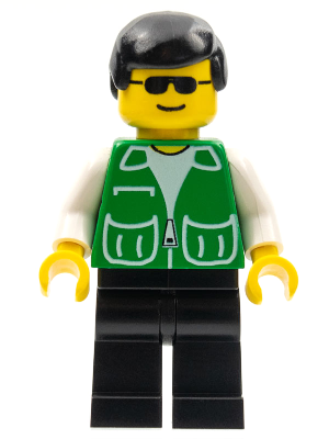 Jacket Green with 2 Large Pockets - Black Legs, Black Male Hair (trn136)