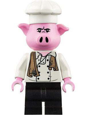 Pigsy - White Chef Jacket with Dirty Towel, Black Medium Legs (mk008)