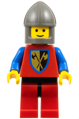 Crusader Axe - Red Legs with Black Hips, Dark Gray Chin-Guard (cas110)
