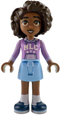 Friends Aliya - Medium Lavender Hoodie, Bright Light Blue Skirt, Dark Blue Shoes (frnd0812)