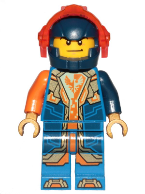 Clay Moorington - Dark Blue Helmet, Trans-Neon Orange Visor (nex134)