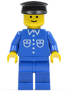 Shirt with 6 Buttons - Blue, Blue Legs, Black Hat (but028)