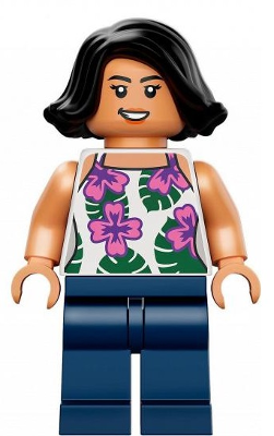 Sammy Gutierrez - White Sleeveless Shirt with Flowers and Leaves, Dark Blue Legs (jw072)