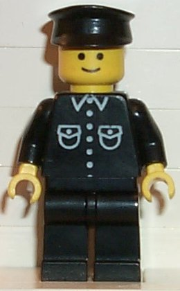 Shirt with 6 Buttons - Black, Black Legs, Black Hat (but029)