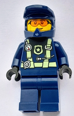 Police - City Officer Dark Blue Diving Suit and Helmet, Safety Glasses (cty1475)