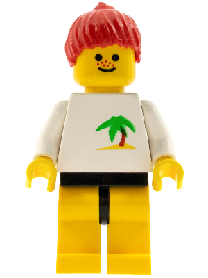 Palm Tree - Yellow Legs, Red Ponytail Hair (par019)