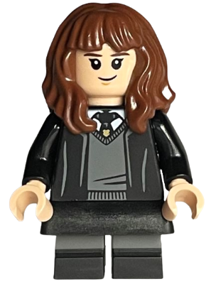 Hermione Granger - Hogwarts Robe, Black Tie, Skirt, and Short Legs with Dark Bluish Gray Stripes (hp378)