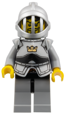 Fantasy Era - Crown Knight Scale Mail with Crown, Breastplate, Grille Helmet, Curly Eyebrows and Goatee (cas419)
