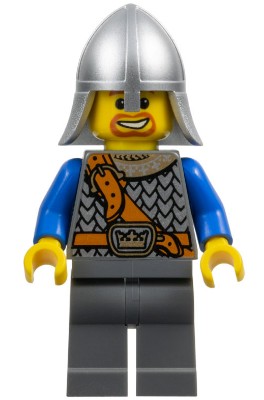 Fantasy Era - Crown Knight Scale Mail with Chest Strap, Helmet with Neck Protector, Beard Around Mouth (cas407)