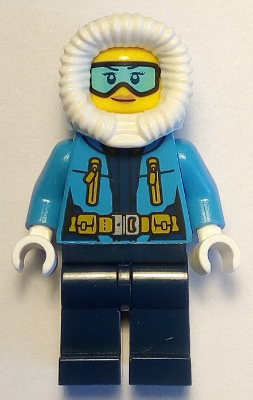 Arctic Explorer Female - Fur-Lined Hood, Light Blue Ski Goggles (cty0926)