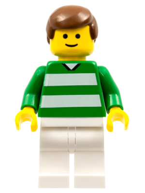Soccer Player - Green and White Team with Number 2 on Back (soc022)