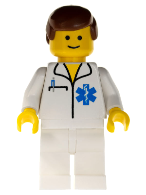 Doctor - EMT Star of Life, White Legs, Reddish Brown Male Hair (doc038)
