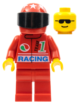 Octan - Racing, Red Legs, Red Helmet 7 White Stars, Black Visor (oct029)
