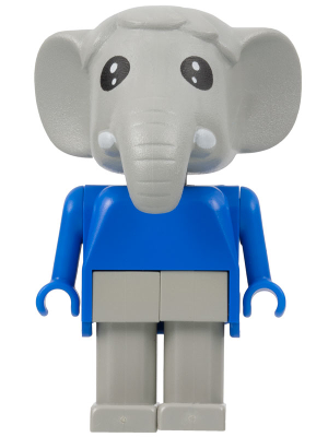 Fabuland Elephant - Ernie Elephant, Light Gray Legs, Blue Top and Arms (fab5a)
