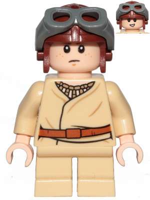 Anakin Skywalker - Short Legs, Reddish Brown Aviator Cap (sw1001)
