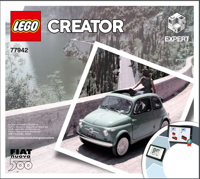 77942 Fiat 500 (Bright Light Blue Edition) (Certified) LEGO Creator Expert