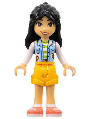 Friends Liann - Bright Light Blue Vest with Pockets, Bright Light Orange Shorts, Coral Shoes (frnd0583)