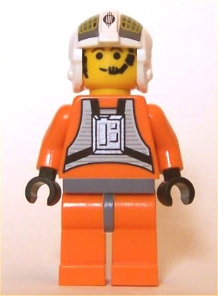 Rebel Pilot Y-wing (Jon 'Dutch' Vander, Gold Leader) - Yellow Head, Dark Bluish Gray Hips (sw0033a)