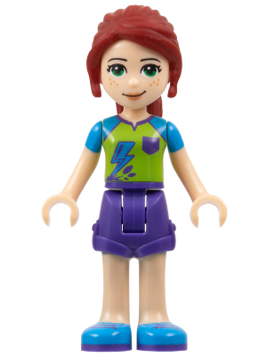 Friends Mia - Dark Purple Shorts, Lime Top (frnd0255)