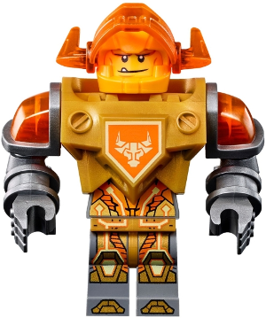 Axl - Trans-Neon Orange Visor, Pearl Gold Torso (nex137)