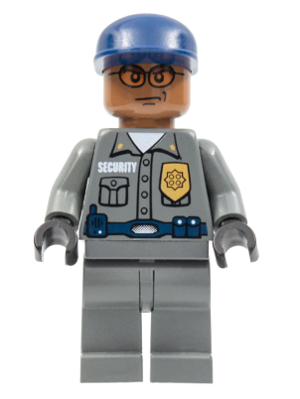 Security Guard, Dark Bluish Gray Shirt w/Badge and Radio, Dark Bluish Gray Legs (spd029)