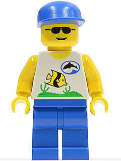 Divers - Boatie, Fish and Dolphin Shirt, Blue Cap (div003)