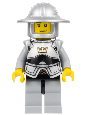 Fantasy Era - Crown Knight Scale Mail with Crown, Breastplate, Helmet with Broad Brim, Smirk and Stubble Beard (cas387)