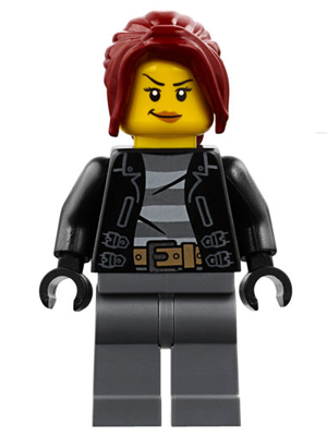 Police - City Bandit Crook Female, Dark Red Hair (cty0781)