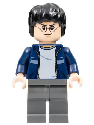 Harry Potter - Dark Blue Open Jacket with Stripe, Dark Bluish Gray Legs (hp116)