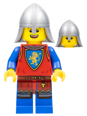 Lion Knight - Male, Flat Silver Neck Protector (cas563)