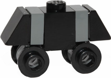 Mouse Droid (MSE-6-series Repair Droid) - Black / Dark Bluish Gray, Open Stud Wheels (sw1004)