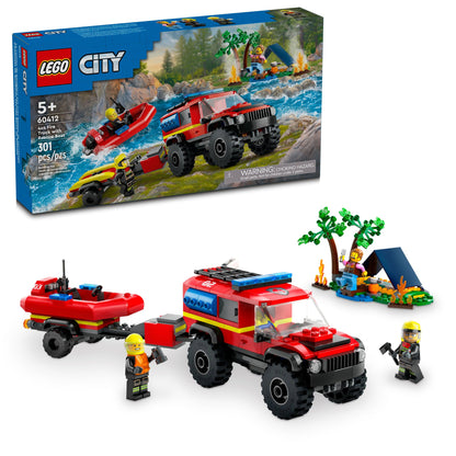 60412 4x4 Fire Truck with Rescue Boat
