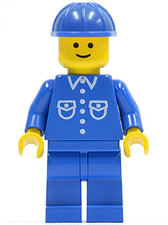 Shirt with 6 Buttons - Blue, Blue Legs, Blue Construction Helmet (but031)