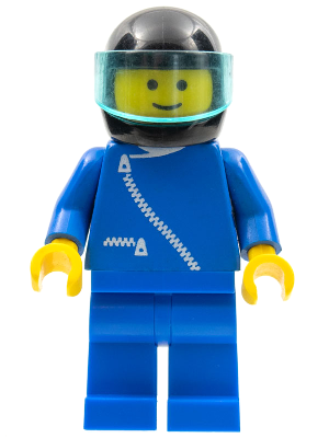Jacket with Zipper - Blue, Blue Legs, Black Helmet, Trans-Light Blue Visor (zip024)