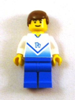 Soccer Player White & Blue Team with shirt #14 (soc139)