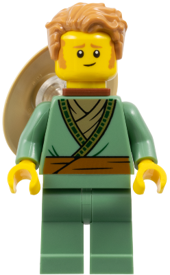 Fisherman - Sand Green Tunic, Medium Nougat Hair, Conical Hat on Back (njo0991)