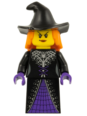 Witch - Black Floppy Hat, Orange Hair, Dark Purple Trim (BAM) (hol301)